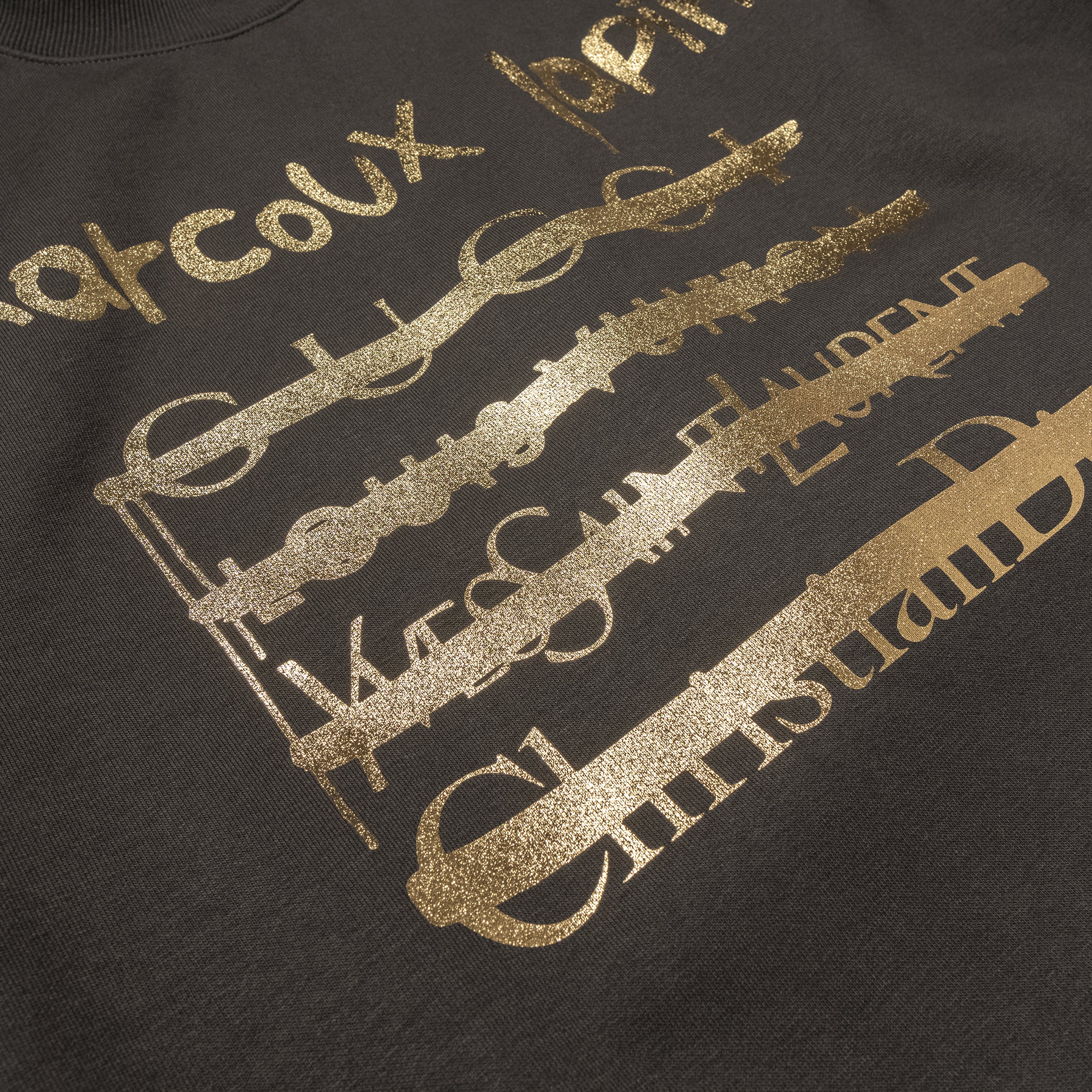 Crossing Out Names Sweatshirt (Gold Over Charcoal)