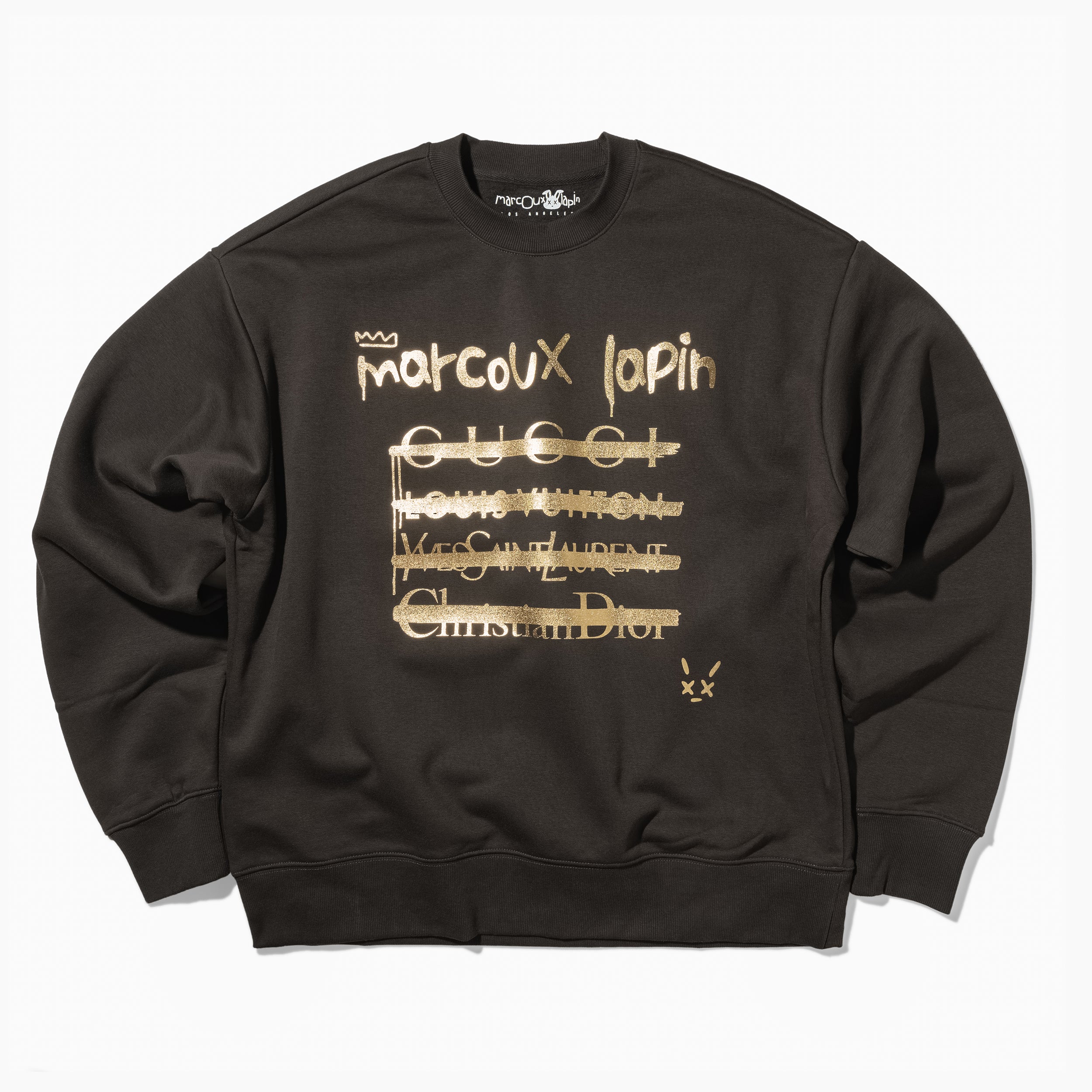 Crossing Out Names Sweatshirt (Gold Over Charcoal)
